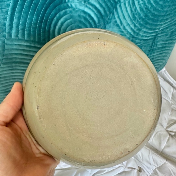 1993 Beaumont Brothers BBP Blue Salt Glazed Heart Bowl Pottery - Picture 4 of 5